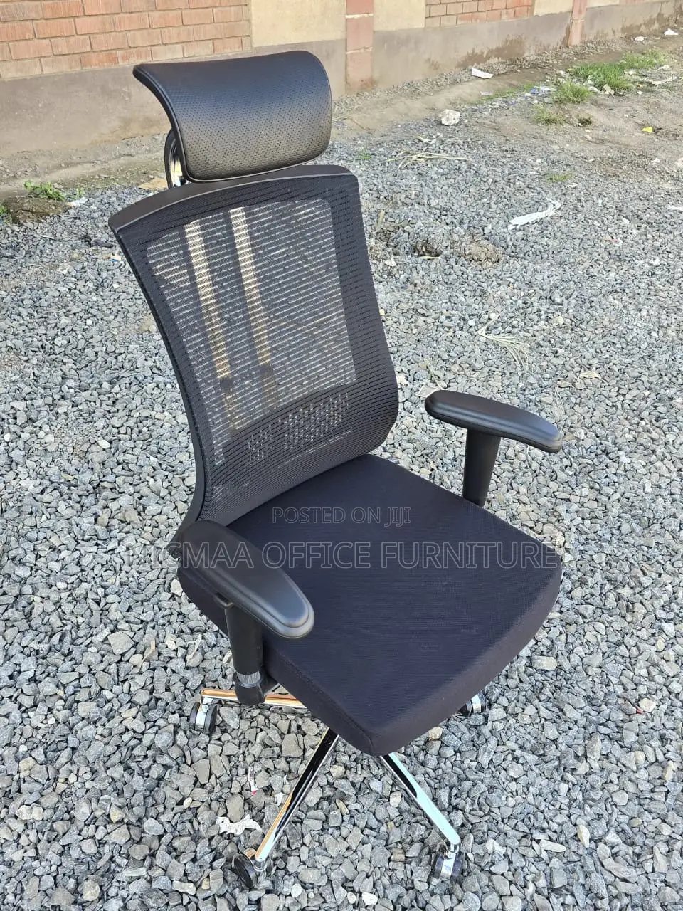 Ergonomic Executive Chair Mesh Back With Headrest Chrome Base