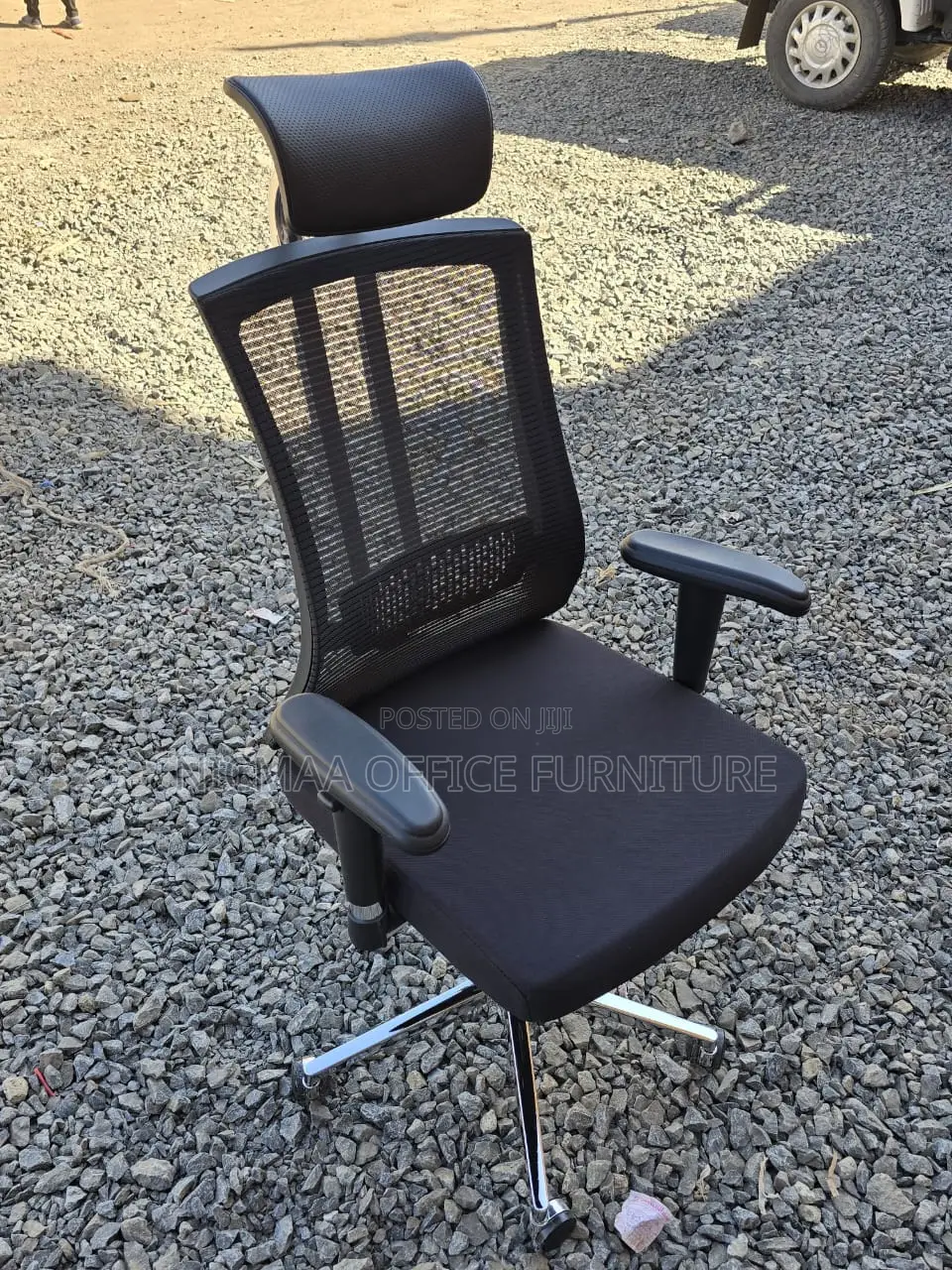 Ergonomic Executive Chair Mesh Back With Headrest Chrome Base