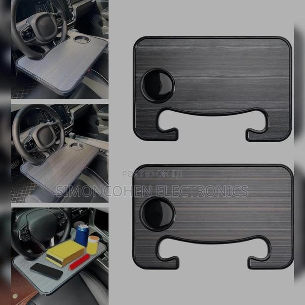 Wooden Slotted Steering Wheel Table Tray