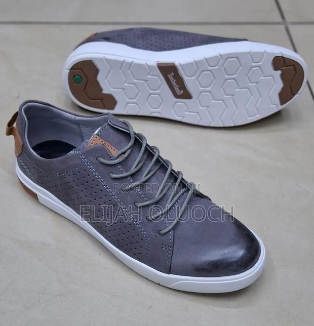 Gray Leather Timberland Casual Shoes - thumbnail 3