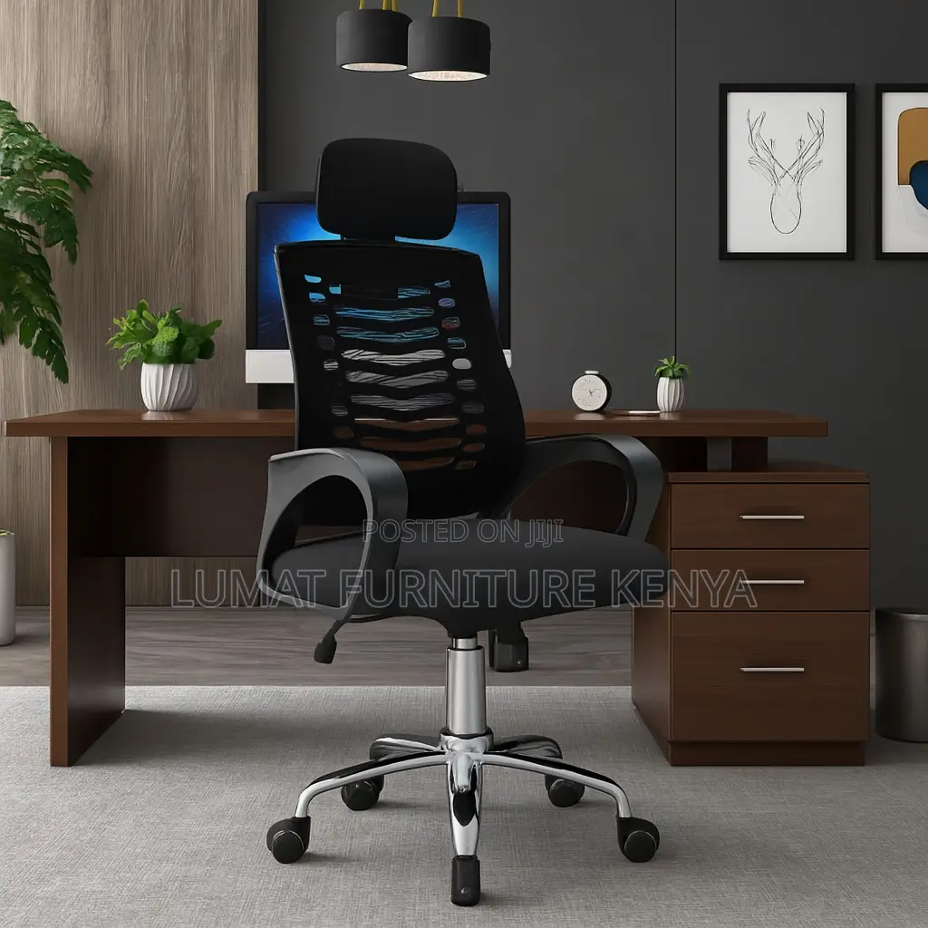 Ergonomic Mesh Office Seat With Head Support