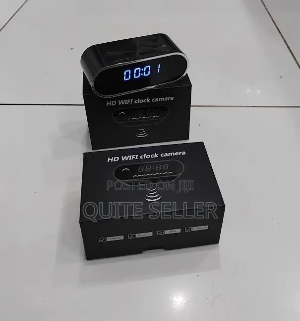 Table Clock Wifi Camera With Cloud Storage and Micro Sd Card