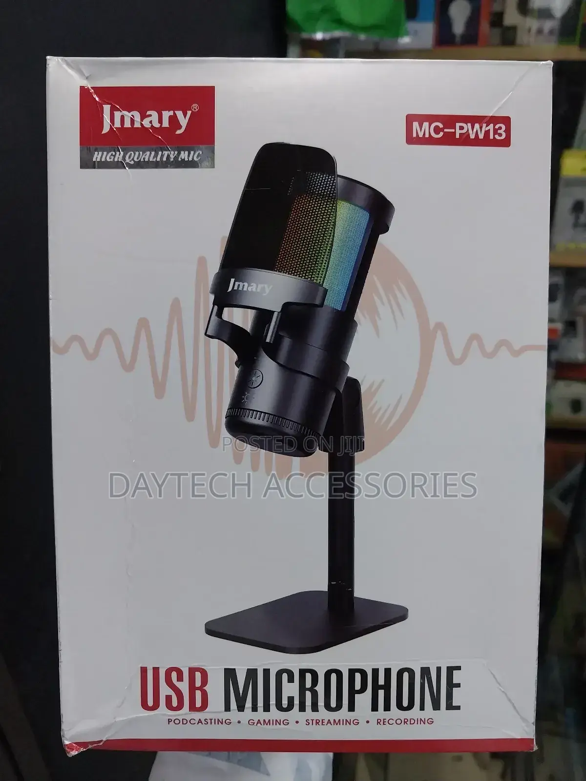 Jmary RGB Desktop Usb Microphone Black - Mc-Pw13
