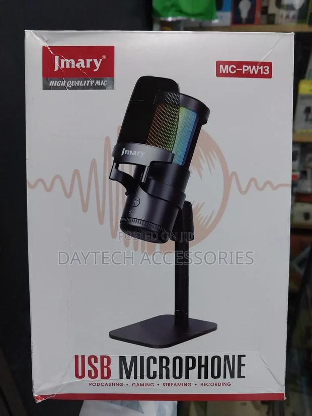 Jmary RGB Desktop Usb Microphone Black - Mc-Pw13