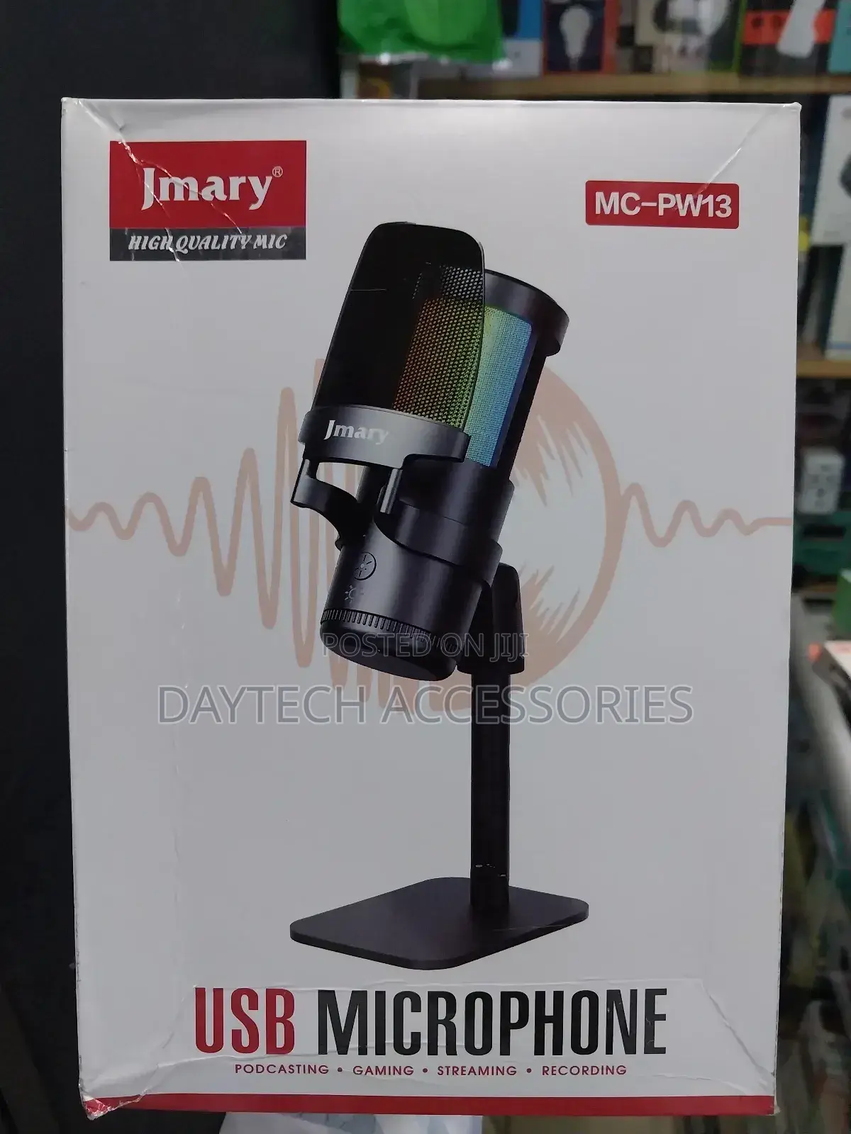 Jmary RGB Desktop Usb Microphone Black - Mc-Pw13