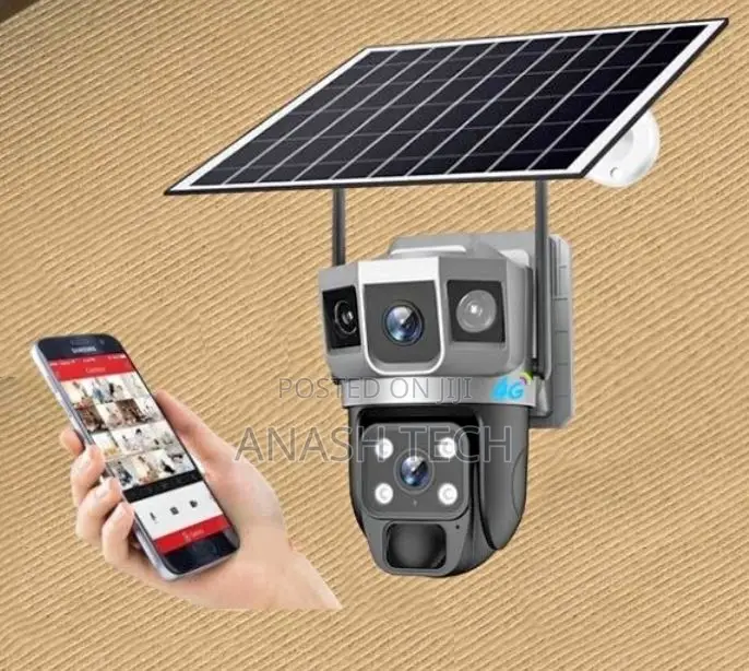 Specialised Double Lens Solar CCTV Camera 4g Simcard Slot