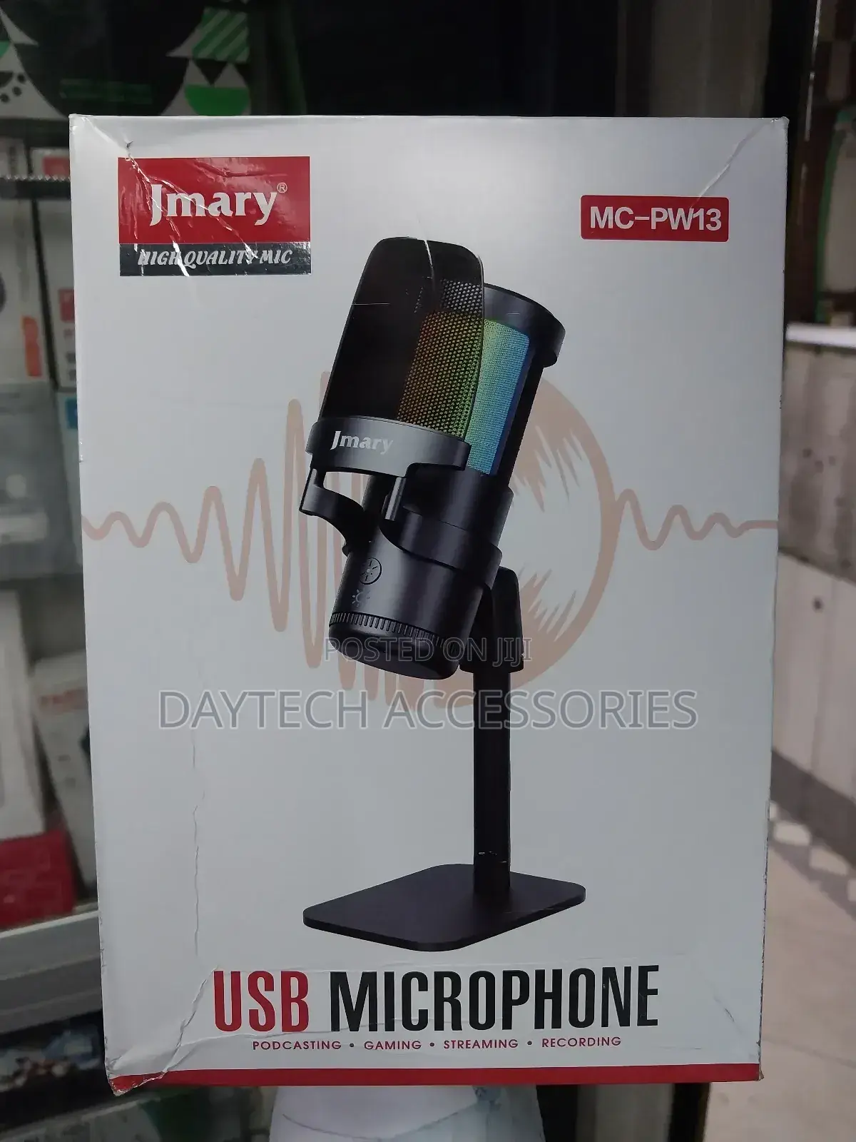 Jmary Mc-Pw13 RGB Light Plug and Play Desktop Microphone.