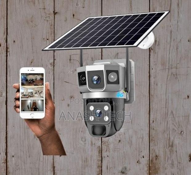 360 Colored Night Vision Rechargeable Battery Solar Double Lens CCTV - main view