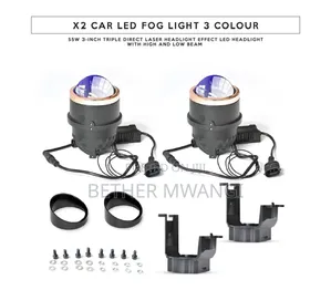 Universal X2 Car Bi Led 3-in 1 Fog Projector Light in Kenya