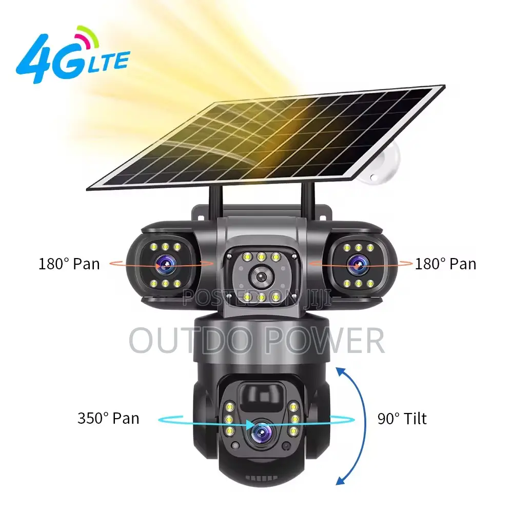 Solar CCTV Camera With Tripple/3 Lens