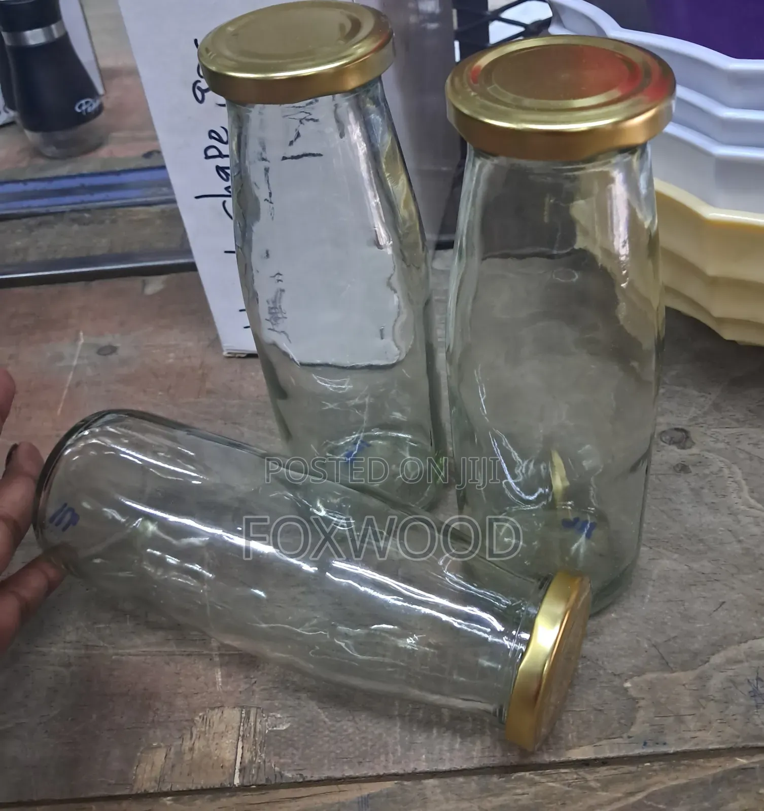450 Ml Glass Bottles With Lids 6pcs Available