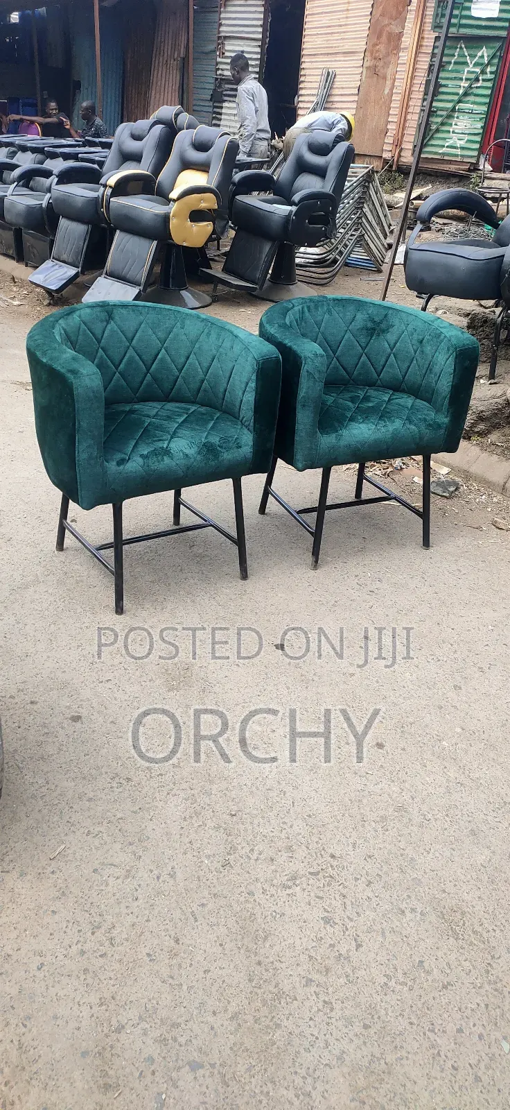 2 Green Manicure Seats