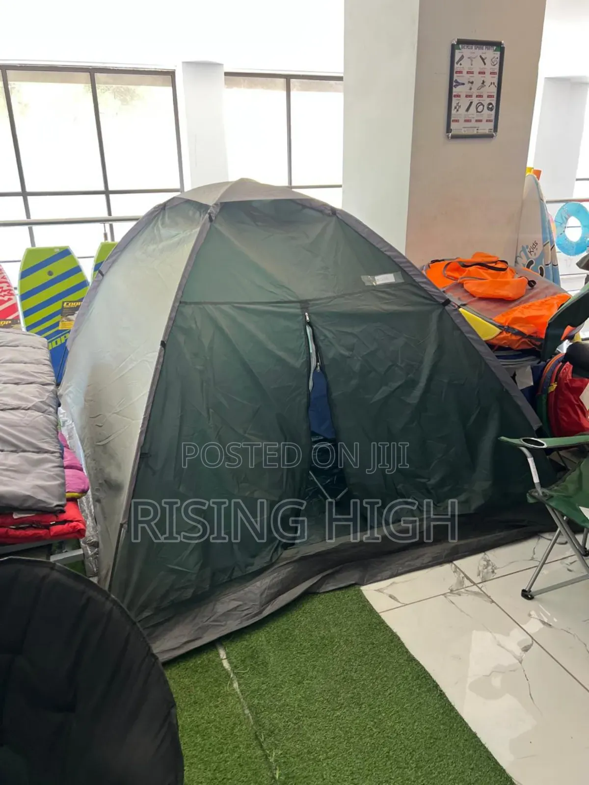 Jungle Green 6 Person Family Camping Tent