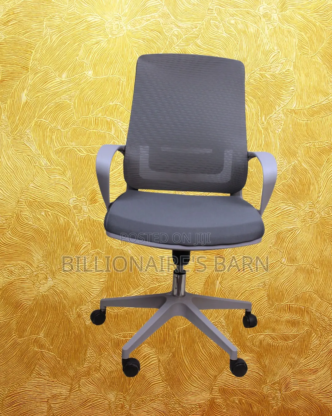 Grey Ergonomic Mesh Office Chair | Comfy Nylon Castors