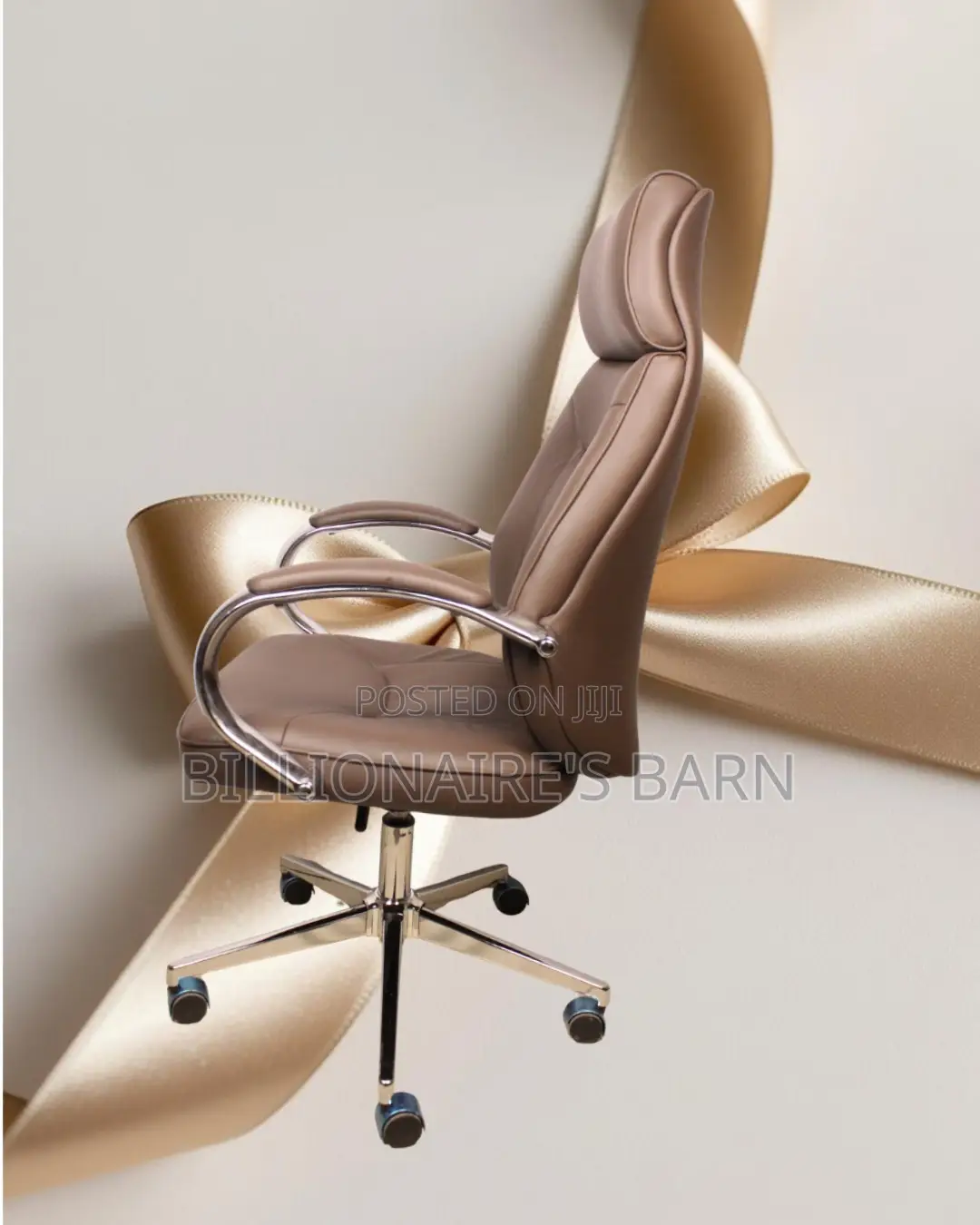 Brown Executive Leather Office Chair | Orthopedic Lumbar Support