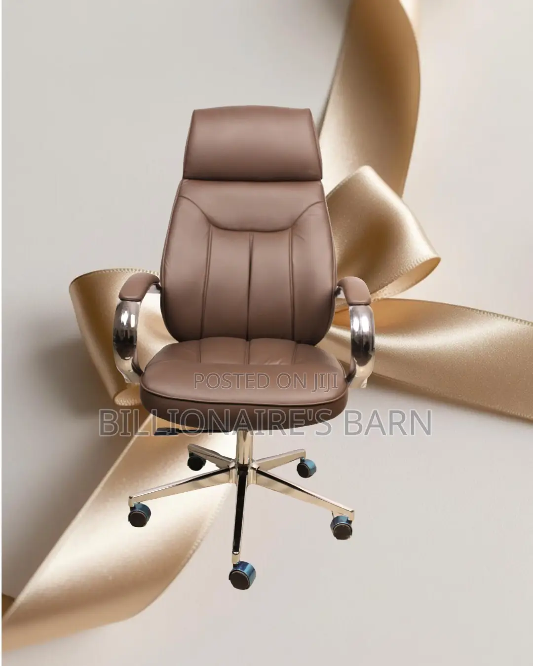 Brown Executive Leather Office Chair | Orthopedic Lumbar Support