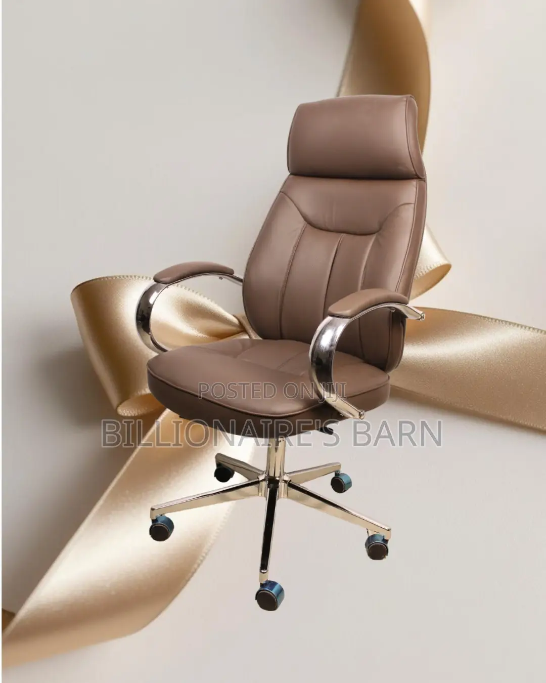 Brown Executive Leather Office Chair | Orthopedic Lumbar Support