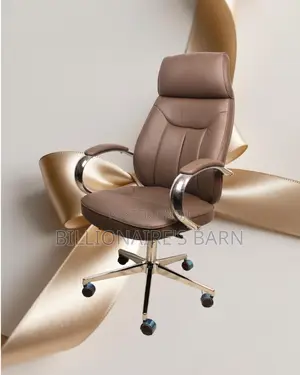 Brown Executive Leather Office Chair | Orthopedic Lumbar Support