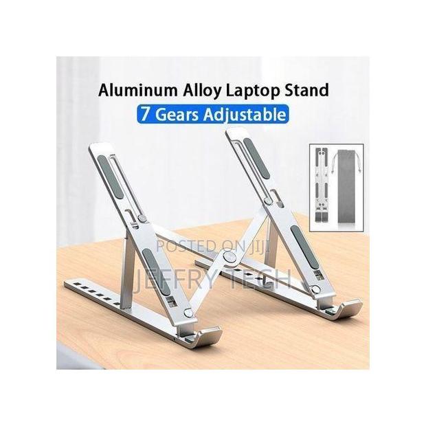 White Label Adjustable Aluminum Laptops Stand - Silver