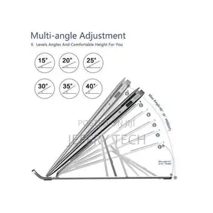 White Label Adjustable Aluminum Laptops Stand - Silver
