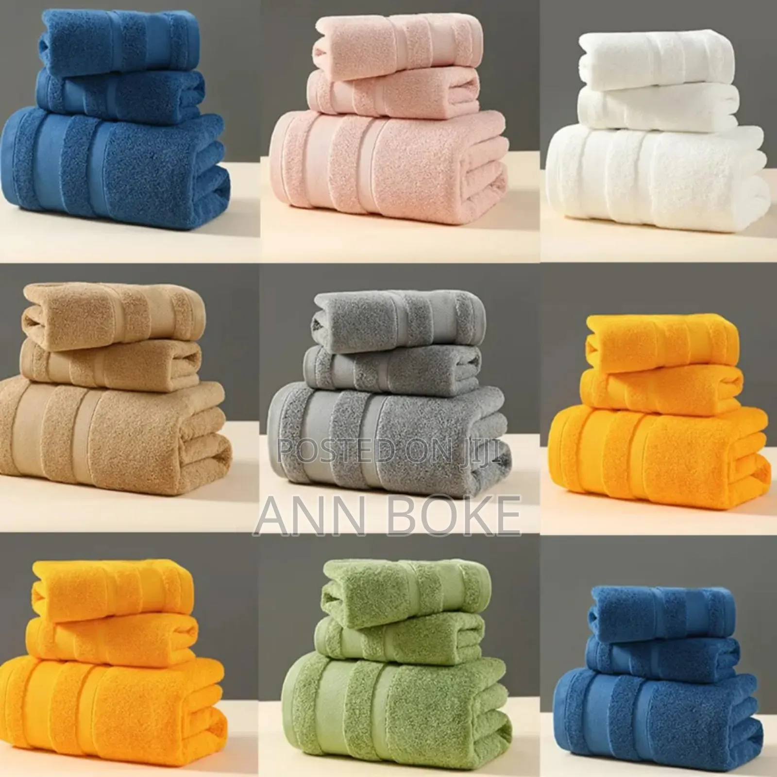 3 in 1 Towel Sets
70*140cm
35*73cm
35*35cm
Colours Brown Grey