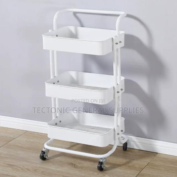 Mobile Multi Layer Metallic Storage Trolley- Barber Shop,Salon,Hotel - thumbnail 4