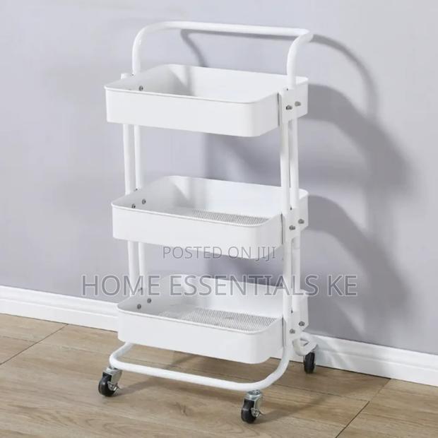 Mobile Multi Layer Metallic Storage Trolley- Barber Shop,Salon,Hotel - thumbnail 3
