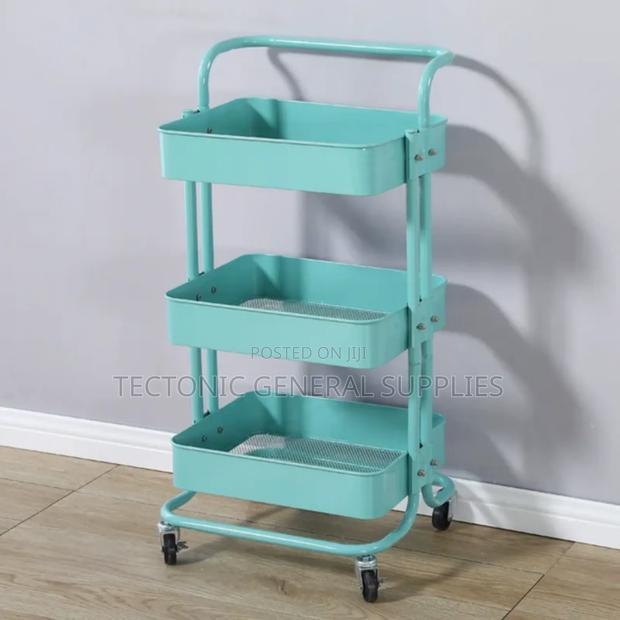 Mobile Multi Layer Metallic Storage Trolley- Barber Shop,Salon,Hotel - thumbnail 5