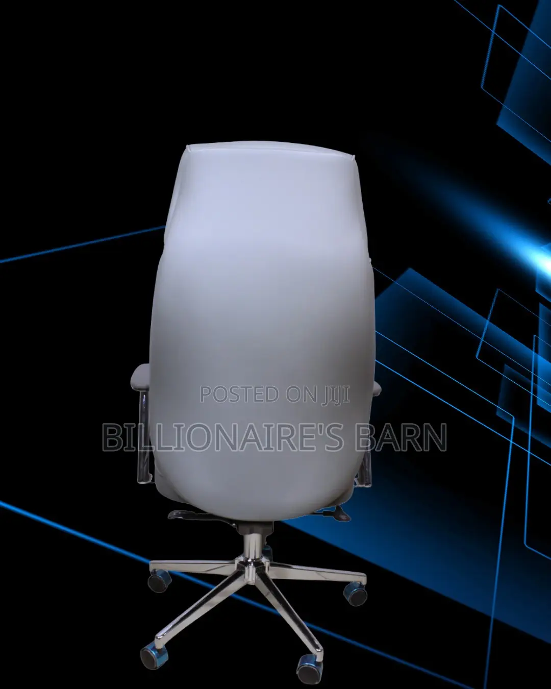 Quiet-Roll Grey Executive Leather Office Chair — Easy to Clean