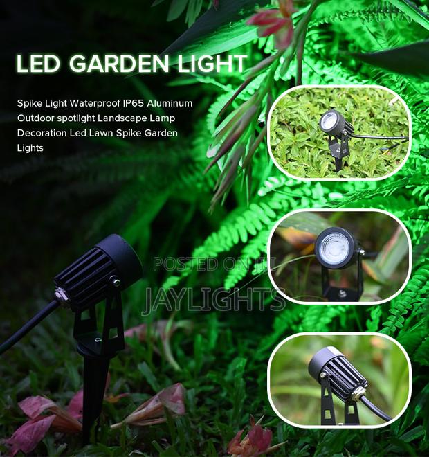 Led Garden Spike Light Black Aluminum Housing