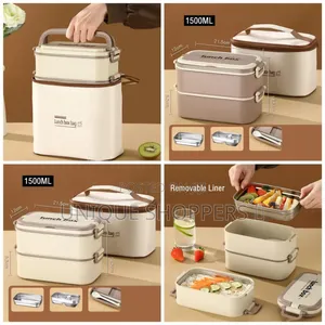 Double Layered Lunch Box With Matching Lunch Bag