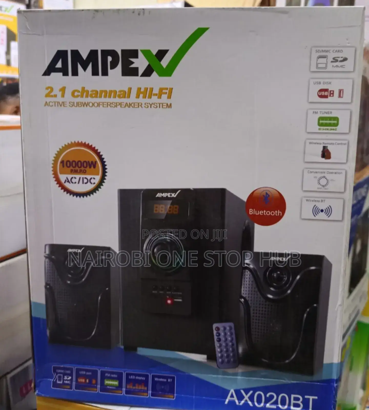 Ampex 2.1 Channel Hi Fi Subwoofer Speaker System