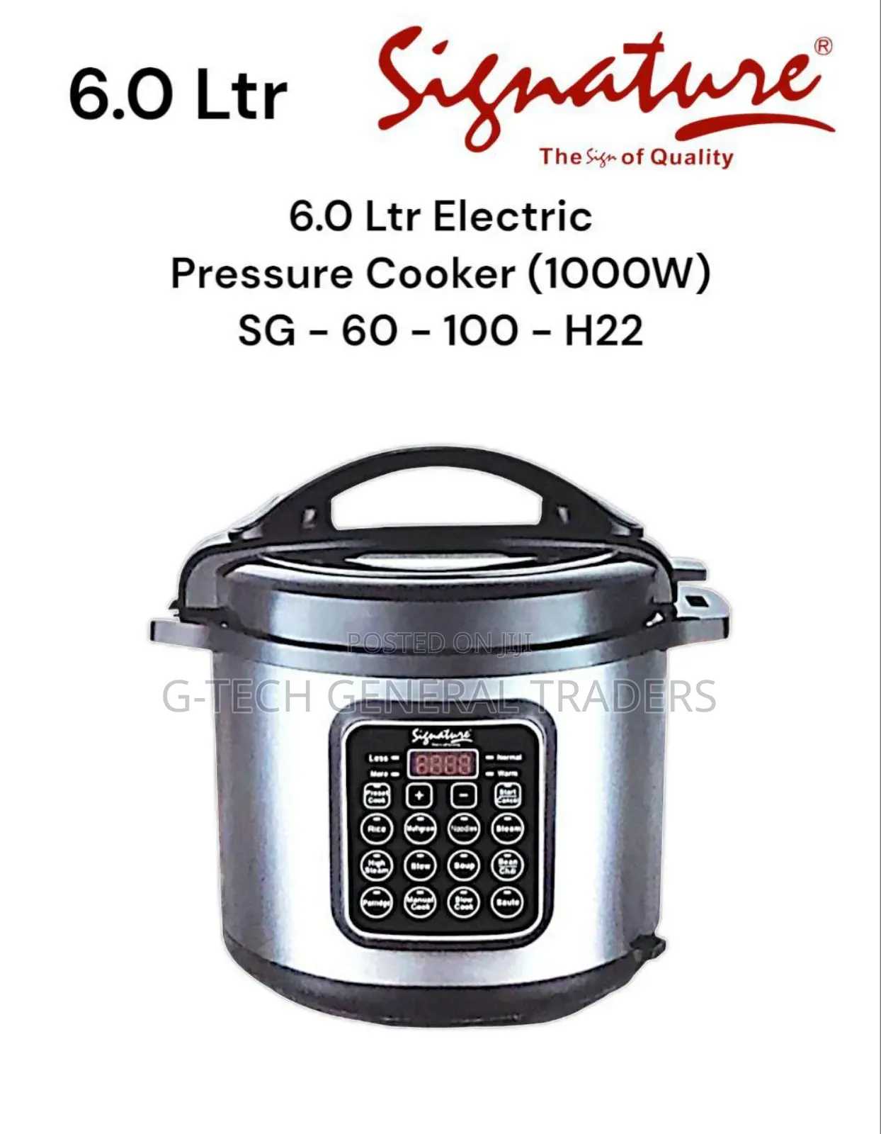 Signature 6l Digital Electric Pressure Cooker 1000w