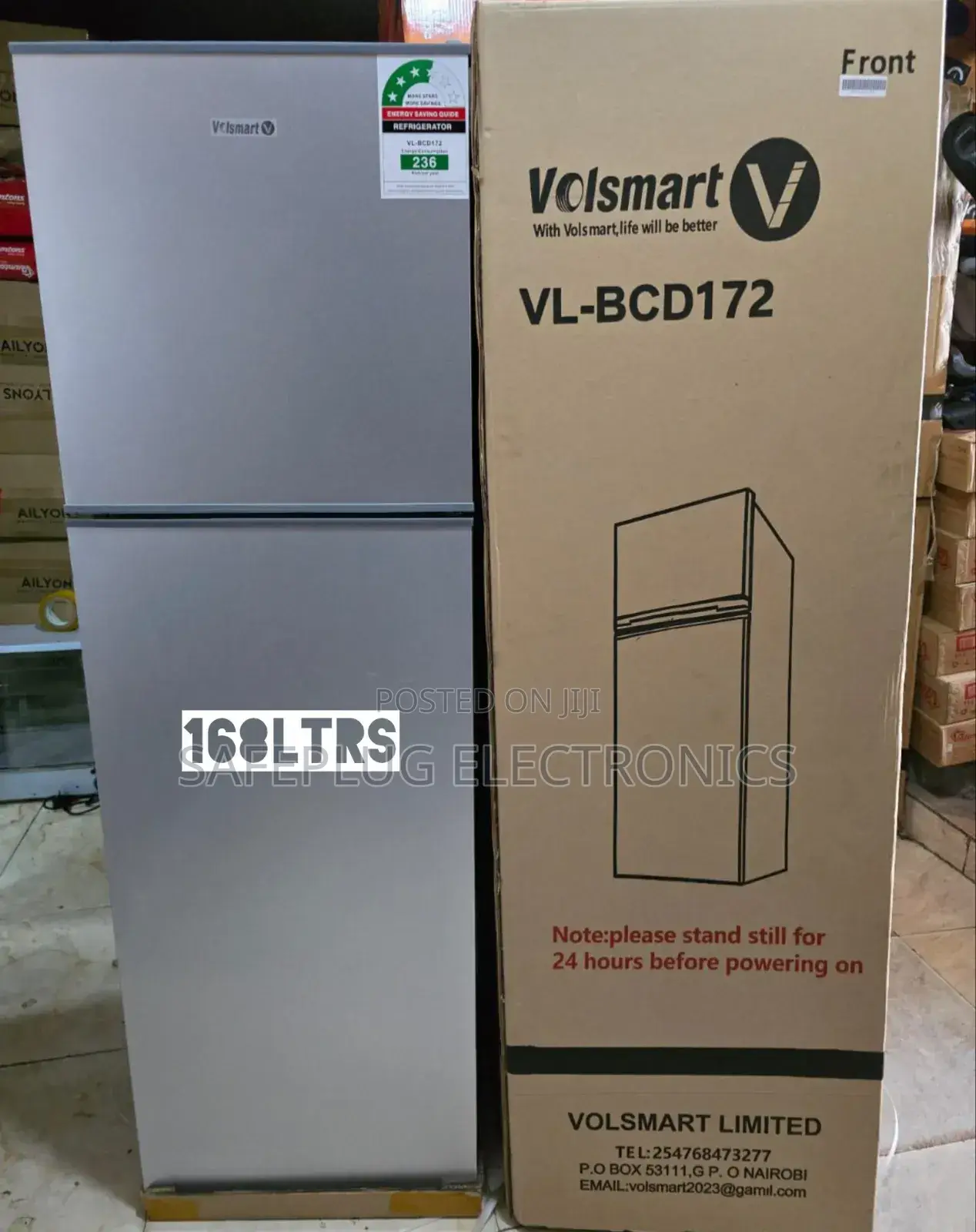 172 Litres Volsmart Top Mount Freezer Fridge - Silver Grey (Spacious)