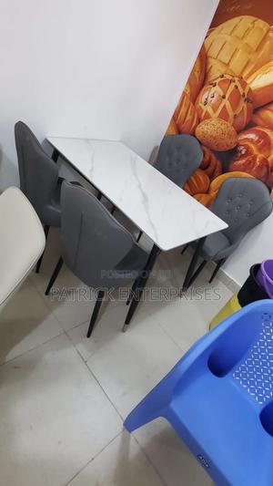 Imported Modern Dining Table 4 Seater Marble Top - main view