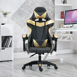 Office Chair; High-Back Leather Gaming Chair With Recline Function