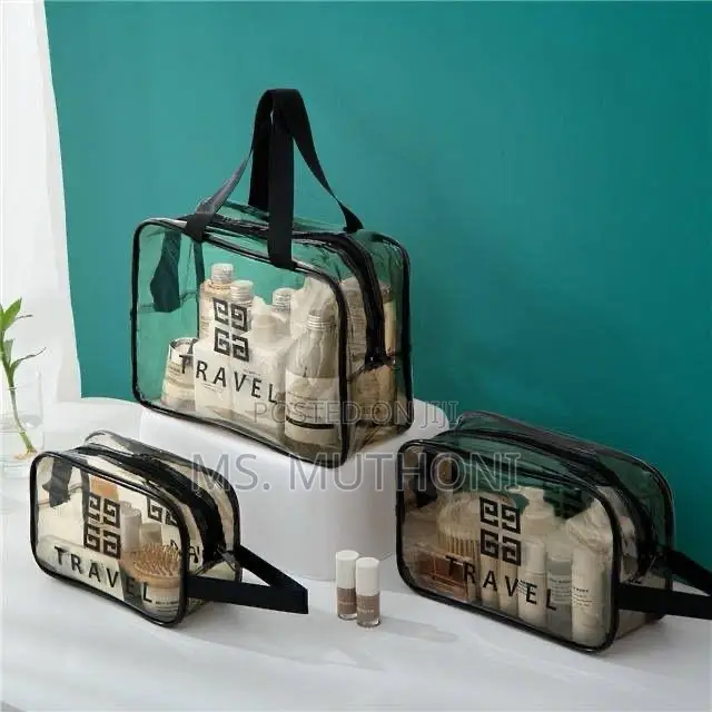 3 Pieces Waterproof Toiletries / Cosmetics Make Up Bag