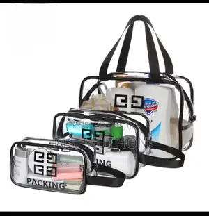 3 Pieces Waterproof Toiletries / Cosmetics Make Up Bag