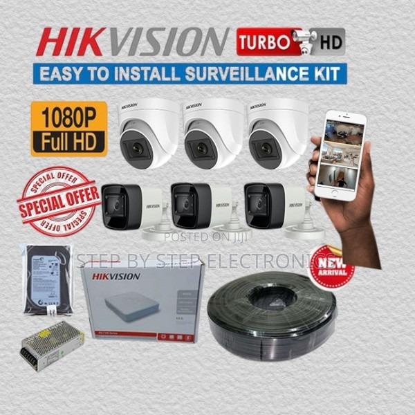 6 Hikvision Full Hd 1080p 2mp CCTV Kit With Dvr, HDD and Cable Roll