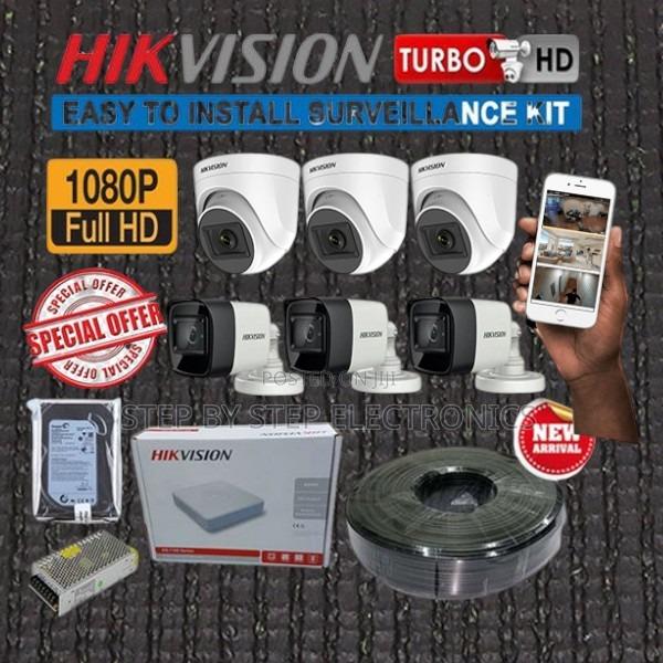 6 Hikvision CCTV Cameras Kit 1080p 2mp DVR + 500gb Hard Disk Package