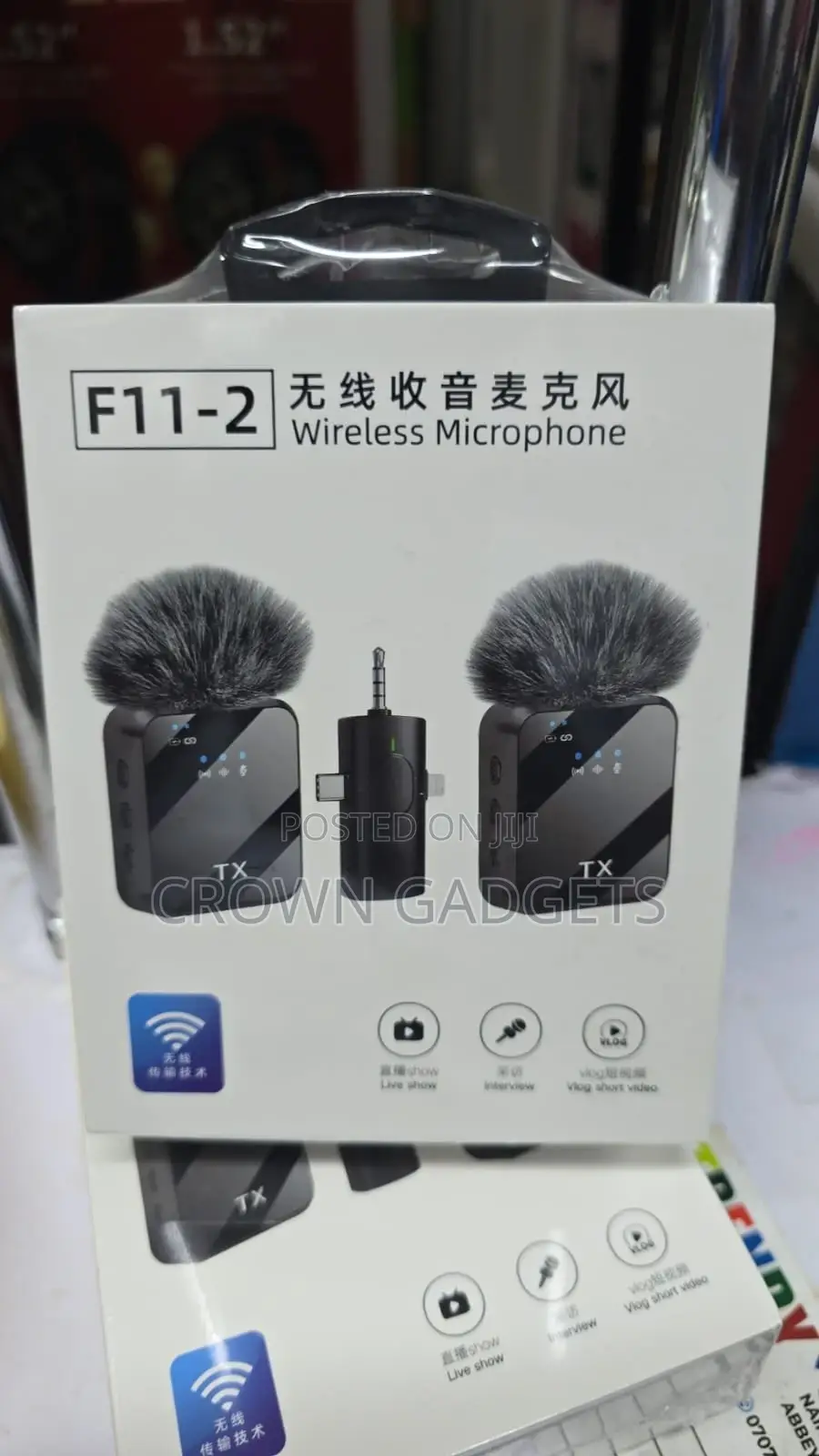 F11-2 Dual Wireless Clip-on Mics With Noise Cancellation