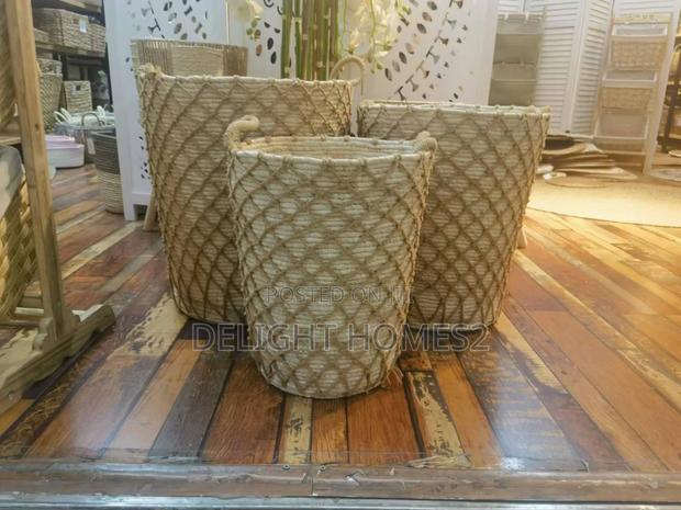 Stackable Handmade Baskets 
Size Big : 48cm X 40cm -3500_ex