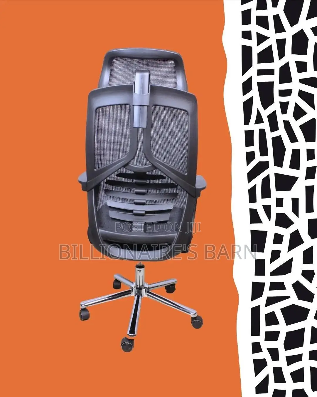 Quiet-roll High Back Mesh Office Chair — Relieves Lower Back Pressure