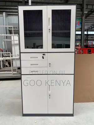 Office Cabinet; Double Door Metal Cabinet With Lock Safe and Drawers