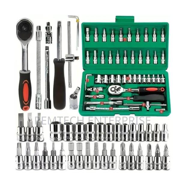 46-Piece 1/4-Inch Drive Socket Ratchet Wrench Set