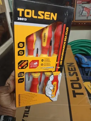 Tolsen 6-Piece Vde Insulated Screwdriver Set, Model Number 38013.
