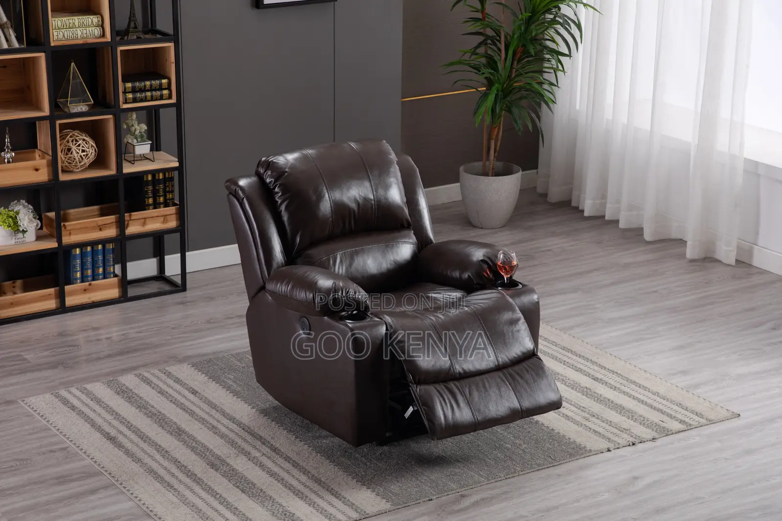 Home Sofa; Adjustable Leather Recliner Sofa – Single Seat