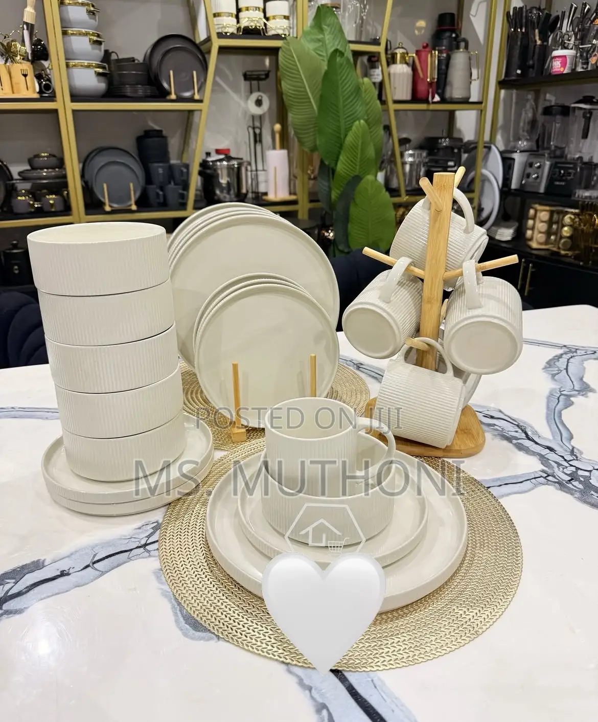 White Stripped 24pcs Dinnerset