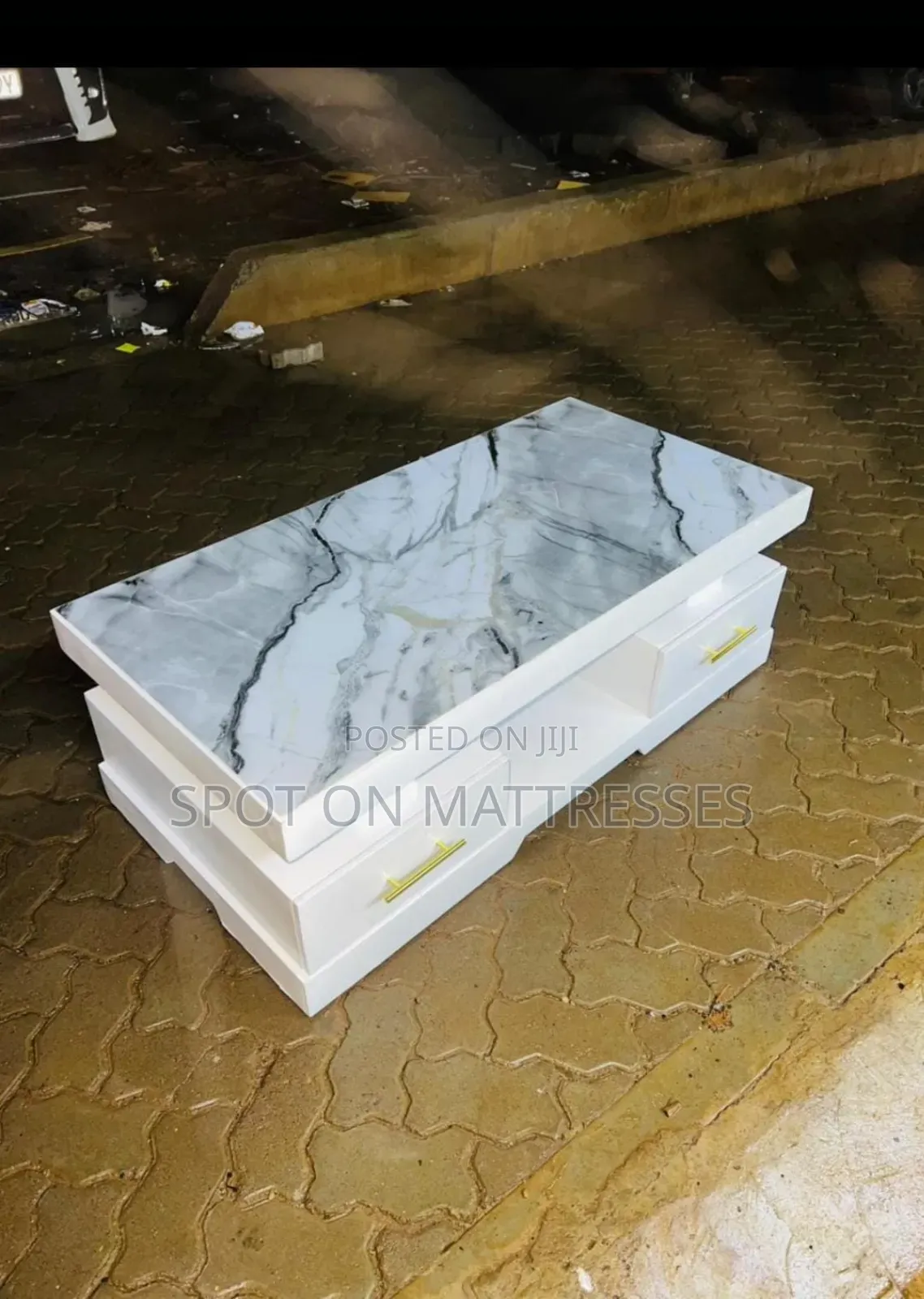 Classic Wooden Coffee Table - Glass Top and Drawers + Free Delivery