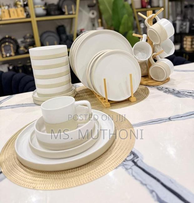 Glazed White Mate 24pcs Dinnerset - main view